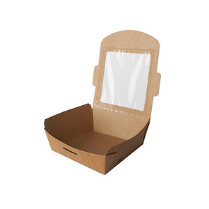 Image PAPSTAR Feinkostbox "pure", eckig, 650 ml, braun