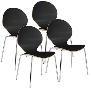 Image 4 Nowy Styl Schalenstühle Cafe VI schwarz Holz