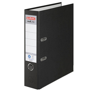 Image HERLITZ Recycolor Ordner S 80, Rückenbreite: 80 mm, schwarz Kantenschutz, Spezi