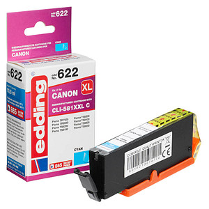 Image EDDING EDD-622 cyan Tintenpatrone ersetzt Canon CLI-581XXL C (18-622)