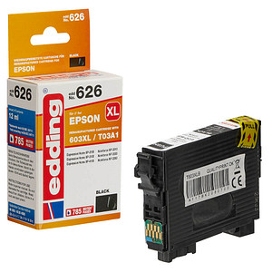 Image EDDING EDD-626 schwarz Tintenpatrone ersetzt EPSON 603XL Bk (18-626)