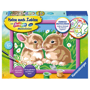 Image Ravensburger Malen-nach-Zahlen Niedliche Häschen mehrfarbig