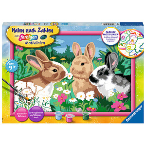 Image Ravensburger Malen-nach-Zahlen Putzige Häschen mehrfarbig