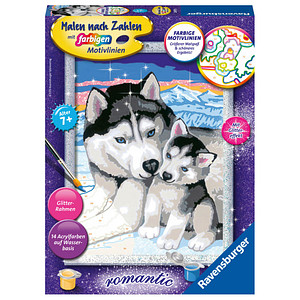 Image Ravensburger Malen-nach-Zahlen Husky Kuss mehrfarbig