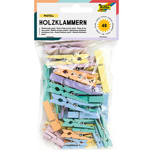 Image folia Holzklammern "Pastell", 3 Größen sortiert