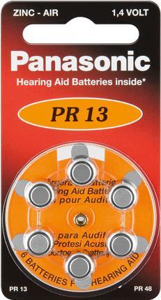 Image PANASONIC PR 13 Hörgerätezellen Zinc Air 6er Rad