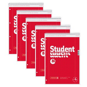 Image 5 BRUNNEN Collegeblöcke Student Lineatur 28 kariert DIN A4 Innen- und Außenrand
