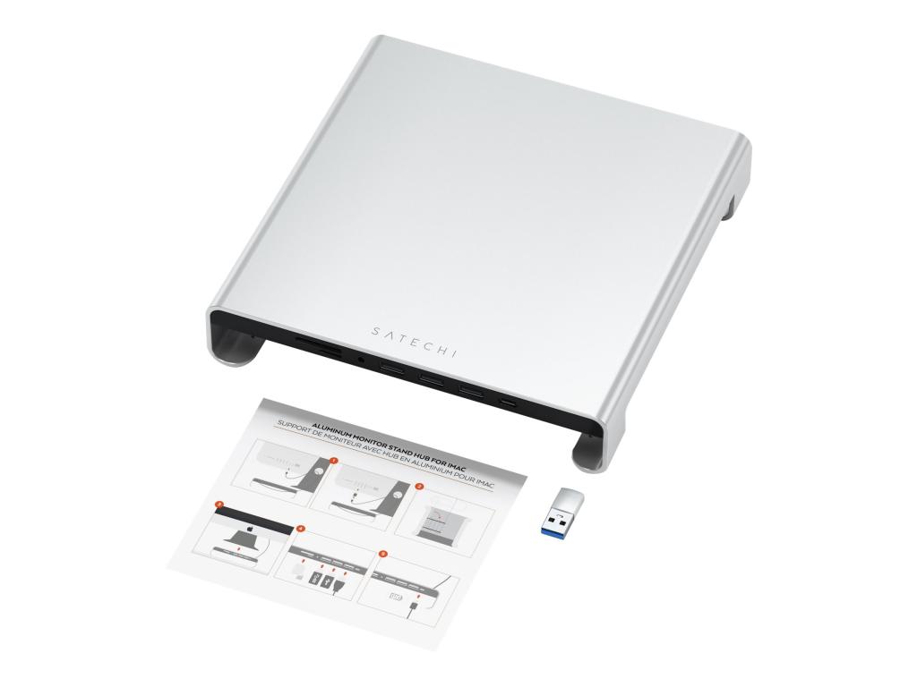 Image SATECHI Aluminum Monitor Stand Hub für iMac silber