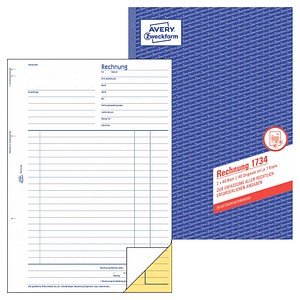 Image ZWECKFORM AVERY Zweckform Formularbuch "Rechnung", SD, 2 x 40 Blatt - für den M
