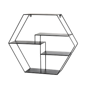 Image HAKU Möbel Wandregal schwarz 61,0 x 16,0 x 54,0 cm