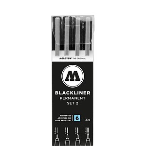 Image MOLOTOW BLACKLINER SET 2 Fineliner-Set schwarz 4 St.