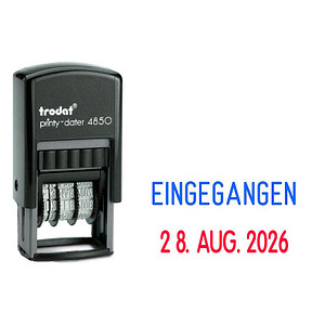 Image trodat Datumstempel mit Text Eingegangen printy-dater 4850/L selbstfärbend blau rot