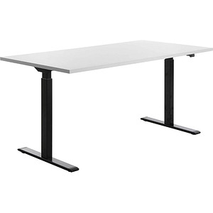 Image Topstar E-Table höhenverstellbarer Schreibtisch weiß rechteckig T-Fuß-Gestell schwarz 160,0 x 80,0 cm