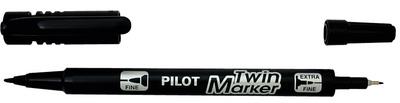 Image PILOT Permanent-Marker Twin Marker, VALUE PACK, schwarz