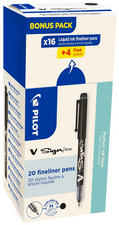 Image PILOT Faserschreiber V Sign Pen, VALUE PACK, schwarz