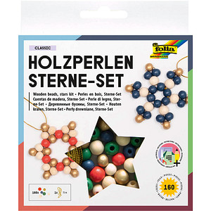 Image folia Holzperlen Sterne-Set CLASSIC, 161-teilig