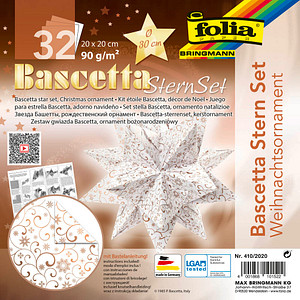 Image folia Faltblätter Bascetta-Stern "Ornament 1", 200 x 200 mm