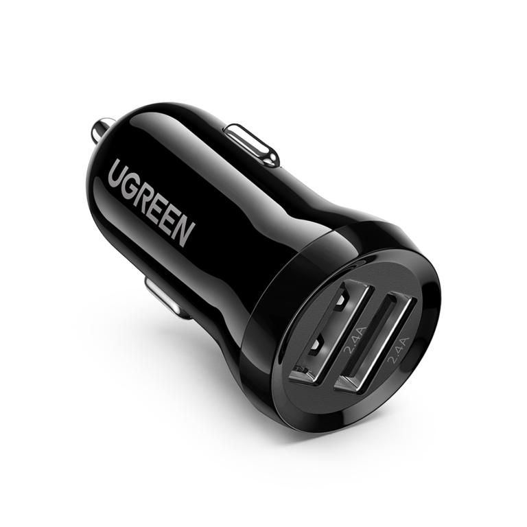 Image UGREEN Dual USB-A 24W Ladegerät fürs Auto, schwarz
