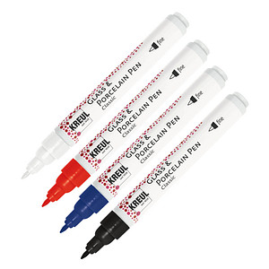 Image KREUL Glass & Porcelain Pen Classic fine, 4er-Set