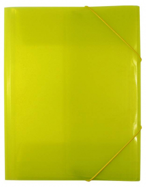Image EXXO by HFP Eckspanner / Gummizugmappe / Sammelmappe, A4, aus PP, mit 30mm Füllhöhe, mit Gummizug und 3 Einschlagklappen im Rückendeckel, Farbe: transparent limone– 1 Stück