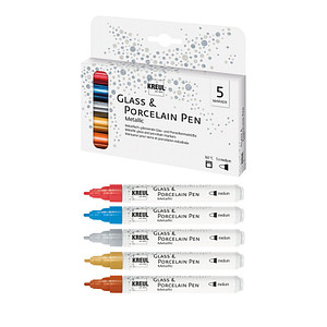 Image KREUL Glass & Porcelain Pen Metallic, 5er-Set