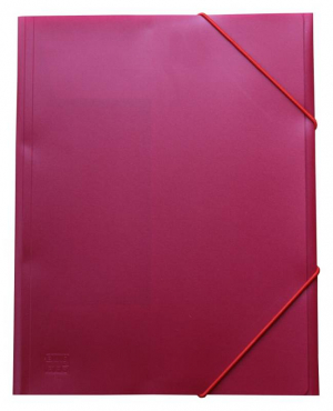 Image EXXO by HFP Eckspanner / Gummizugmappe / Sammelmappe, A4, aus PP, mit 30mm Füllhöhe, mit Gummizug und 3 Einschlagklappen im Rückendeckel, Farbe: rot– 1 Stück