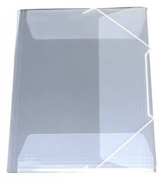 Image EXXO by HFP Eckspanner / Gummizugmappe / Sammelmappe, A3, aus PP, mit 30mm Füllhöhe, mit Gummizug und 3 Einschlagklappen im Rückendeckel, Farbe: transparent weiß– 1 Stück