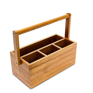 Image relaxdays Schreibtisch-Organizer braun Bambus 4 Fächer 25,0 x 11,5 x 20,0 cm