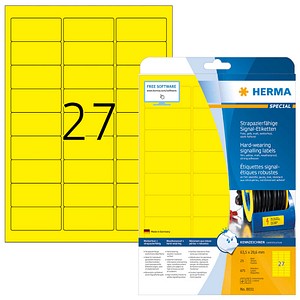 Image HERMA Signal-Etiketten A4 63,5x29,6 mm gelb Folie  675 St.
