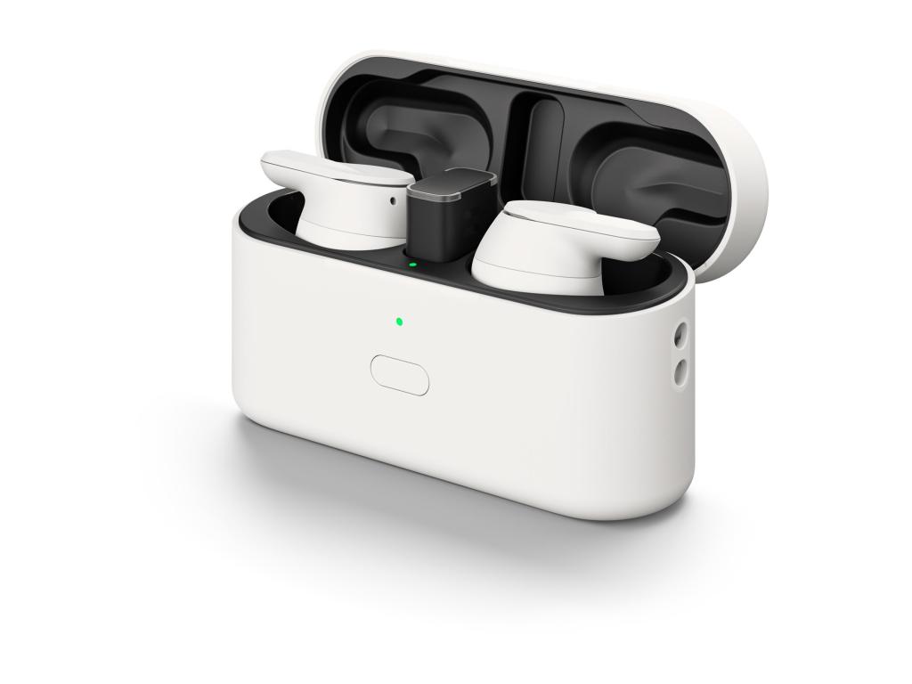 Image EPOS ADAPT E1 weiss Bluetooth Earbuds Multi-Connect IPX5 Hybrid ANC Ladecase US