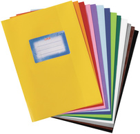 Image HERLITZ Heftschoner DIN A5, geprägt (Bast), PP, rot mit aufgeklebtem Beschriftu