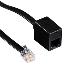 Image TEL 6P6C/RJ12 1000V BLACK VERL. 10m