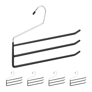 Image relaxdays Hosenbügel platzsparend silber, 5 St.