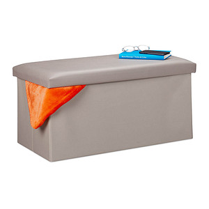 Image relaxdays Sitztruhe 10031586_111 grau Holz 76,5 cm