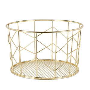 Image relaxdays Aufbewahrungskorb gold 21,5 x 21,5 x 13,0 cm