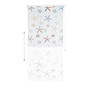 Image relaxdays Duschrollo OCEAN Muscheln, Seesterne 100,0 x 240,0 cm