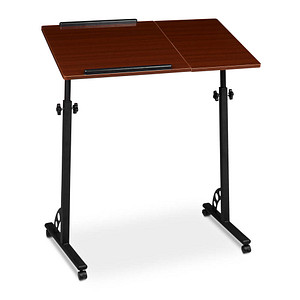 Image relaxdays PC-Tisch höhenverstellbar mahagoni 80,0 x 50,0 x 75,0 - 110,0 cm