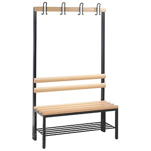 Image CP Garderobenbank mit Haken und Schuhrost Basic 8050-110 buche Holz 100,0 cm