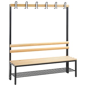 Image CP Garderobenbank mit Haken und Schuhrost Basic 8051-110 buche Holz 150,0 cm