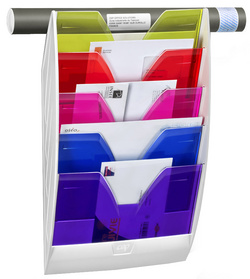 Image CEP Wand-Prospekthalter, DIN A4, 5 Fächer, schwarz