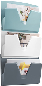 Image CEP Wandprospekthalter Riviera 3er Set, DIN A4, 1 Fach, bunt