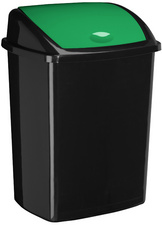 Image CEP Abfallbehälter ROSSIGNOL, mit Einwurfklappe, 50 L, grün