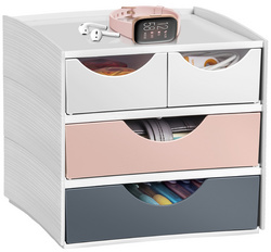 Image CEP Mini-Schubladenbox MyCube mineral, 4 Schübe, puderrosa