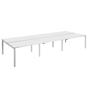 Image PAPERFLOW easyDesk Doppelschreibtisch weiß rechteckig 4-Fuß-Gestell weiß 480,0 x 166,0 cm