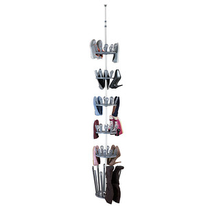 Image WENKO Teleskop-Schuhregal Achilles weiß, grau 30,0 x 30,0 x 100,0 - 300,0 cm