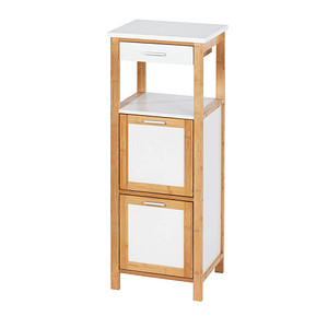 Image WENKO Schubladenregal Finja weiß, braun 34,0 x 30,0 x 89,0 cm