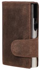 Image CLICKSAFE Geldbörse mit Kartenetui, Hunterleder,braun/silber