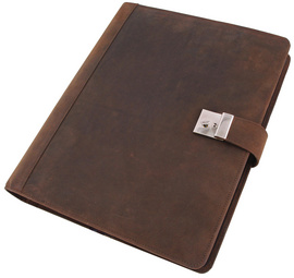 Image Alassio Orgamappe mit Schloss, A4, Hunterleder, grau