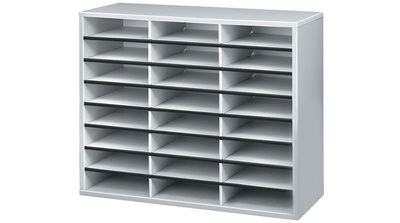 Image FELLOWES Post- und Broschüren Manager, 24 Fächer horizontal grau, zur Aufbewahr