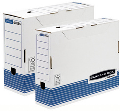 Image FELLOWES Archiv-Schachtel R-Kive PRIMA, weiß-blau (B)80 mm aus 100% recycelter 